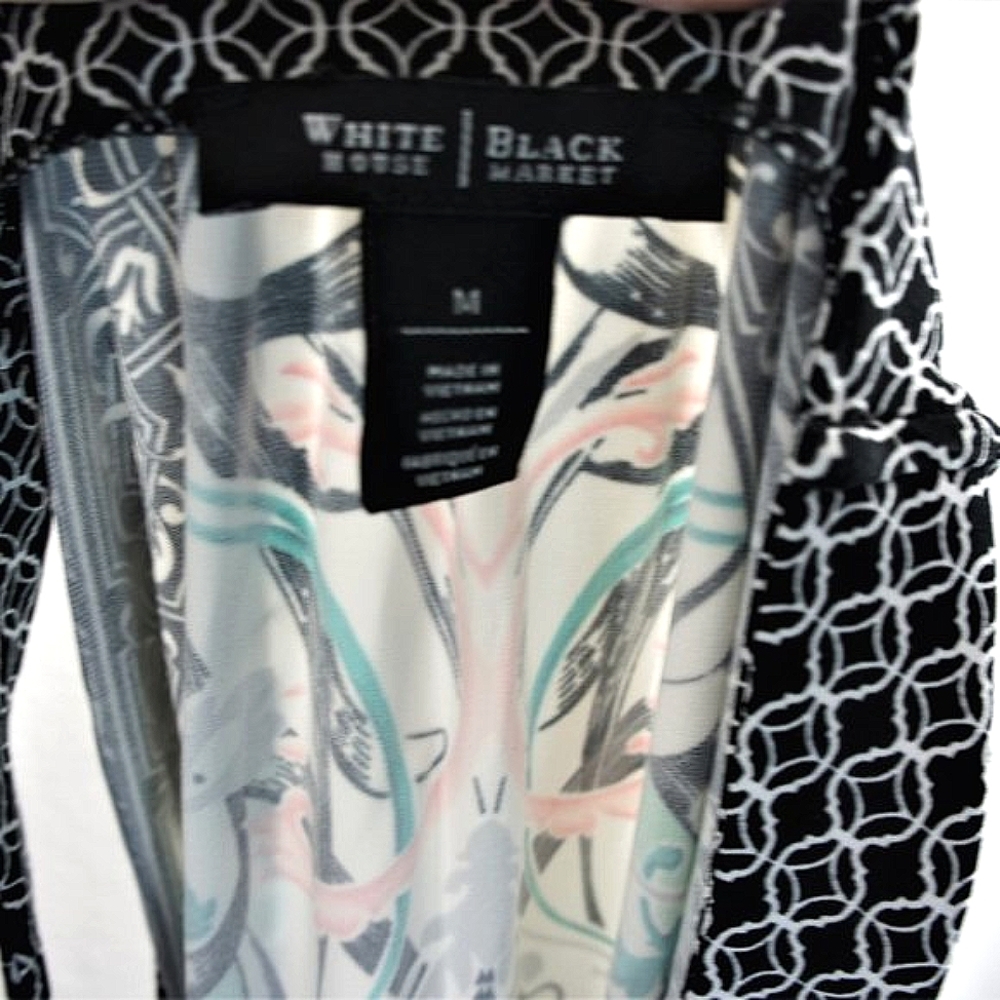 White house black market embellished v-neck tunic top size M - Picture 3 of 4